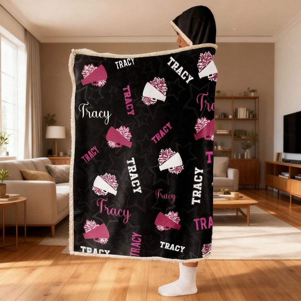 Custom Pet Face Blanket Hoodie, Personalized Funny Photo Gift for Dog and Cat Lovers