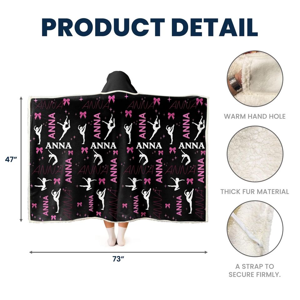 Personalized Soccer Blanket Hoodie with Custom Name and Number, Unique Sports Gift for All Ages