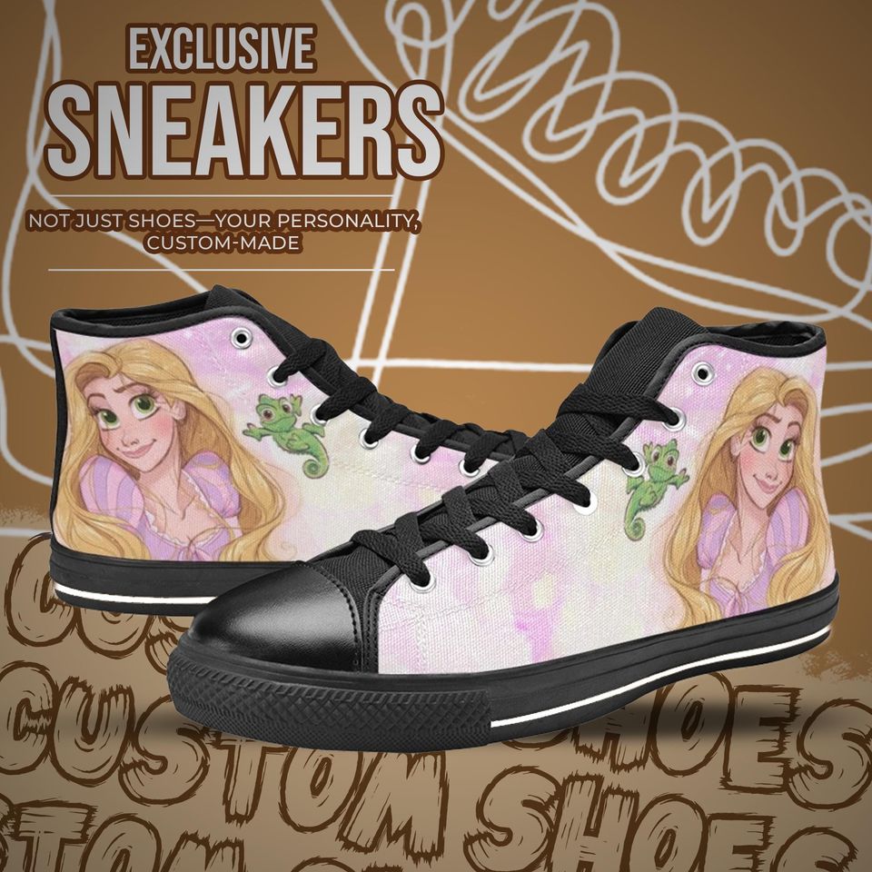 Tangled Princess Rapunzel High Top Shoes