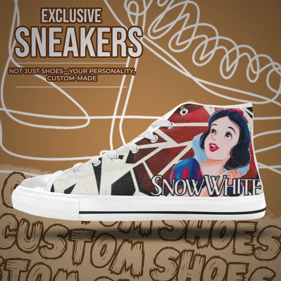 Snow White High Top Shoes Sneakers for Men and Women
