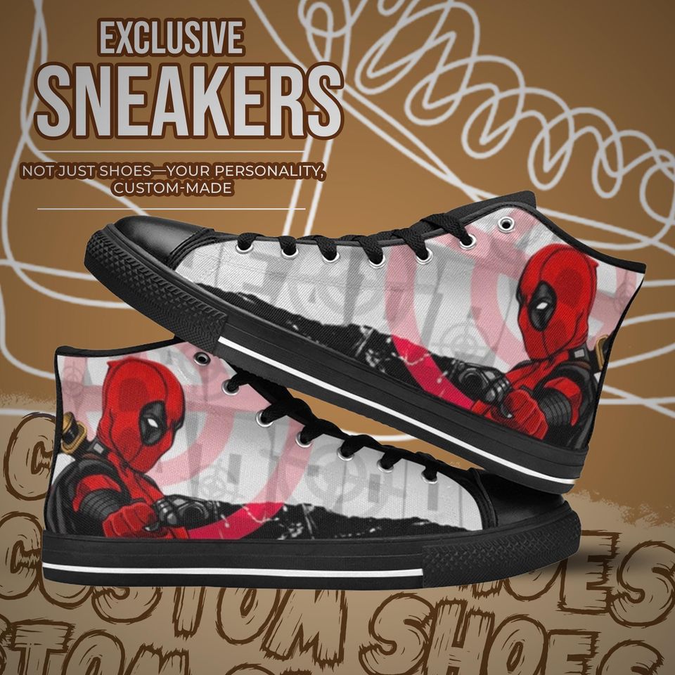 Deadpool High Top Shoes Sneakers for Men and Women