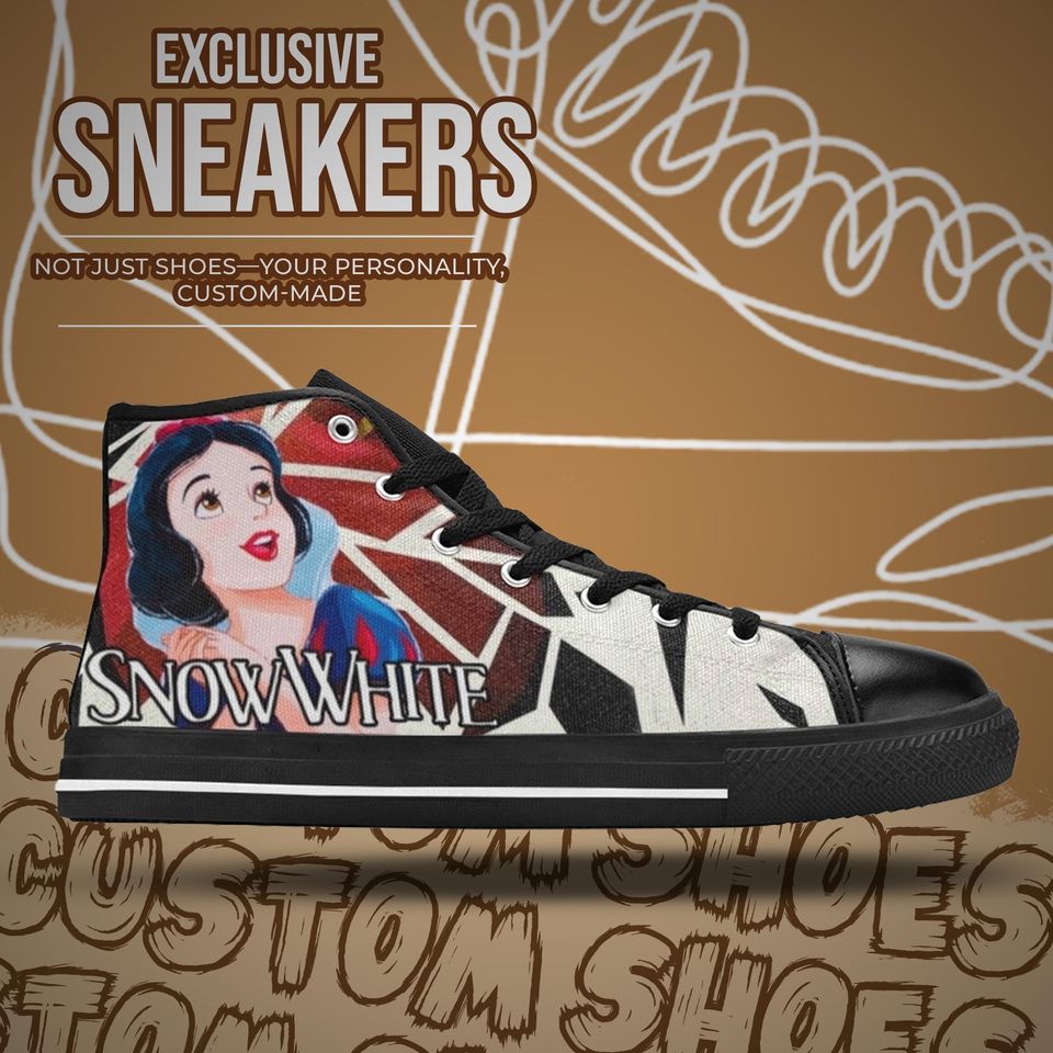 Snow White High Top Shoes Sneakers for Men and Women