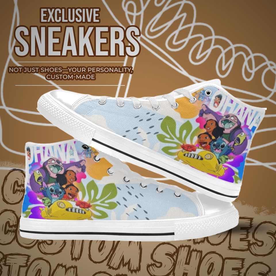 Lilo & Stitch High Top Shoes Sneakers for Men and Women