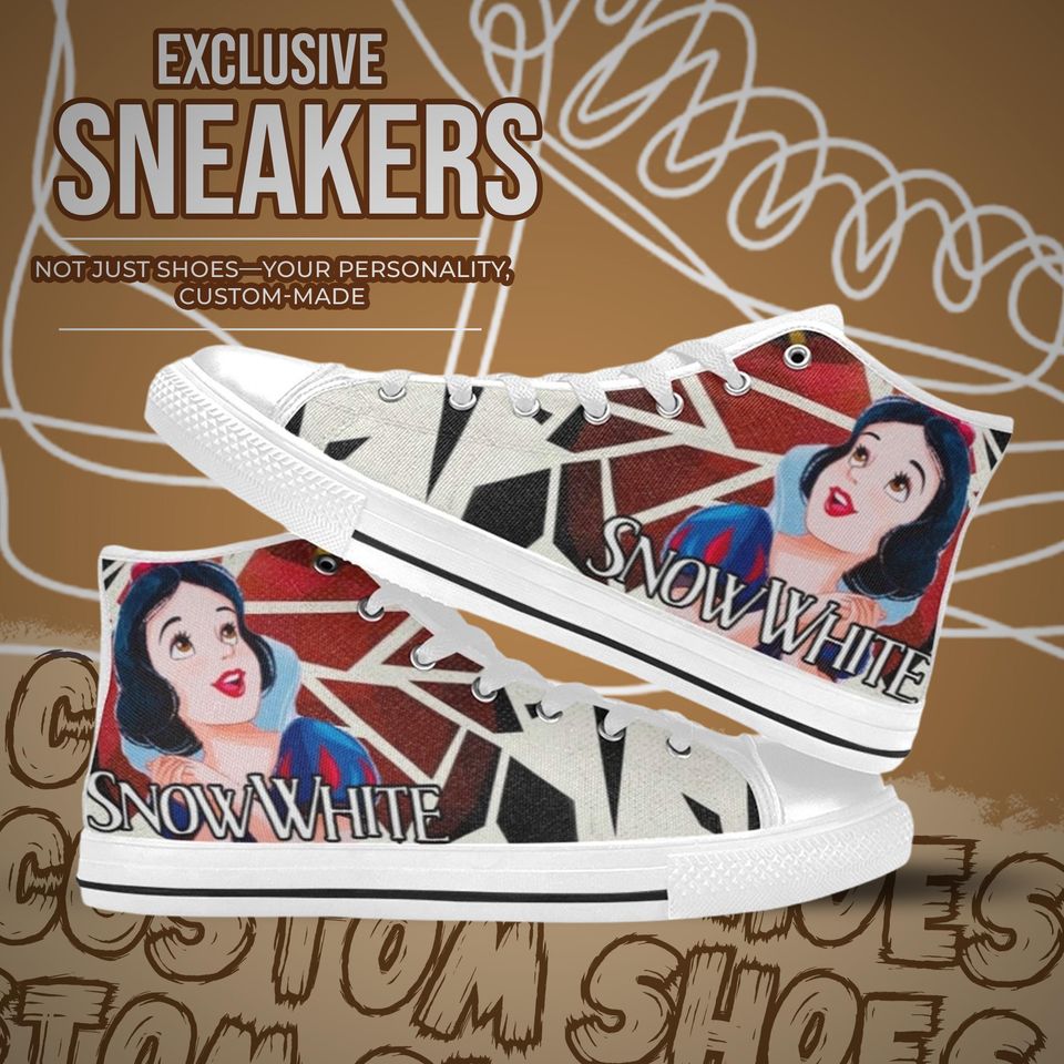 Snow White High Top Shoes Sneakers for Men and Women
