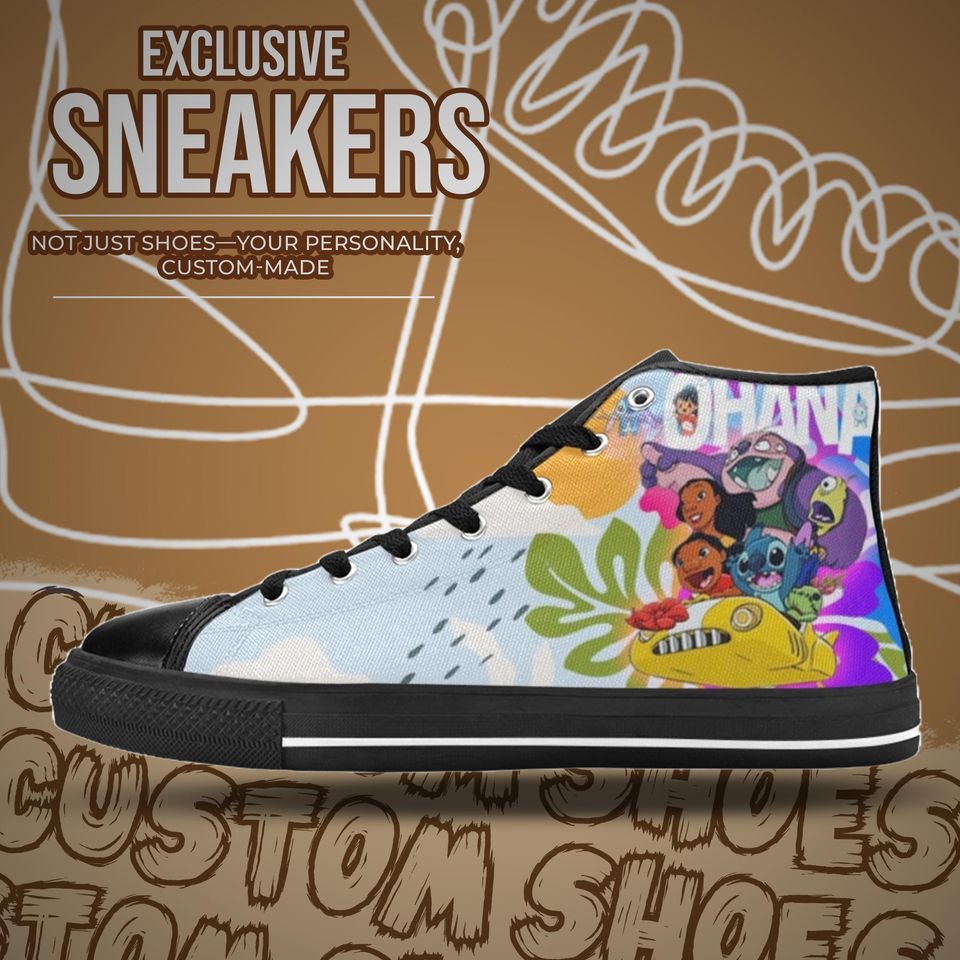 Lilo & Stitch High Top Shoes Sneakers for Men and Women