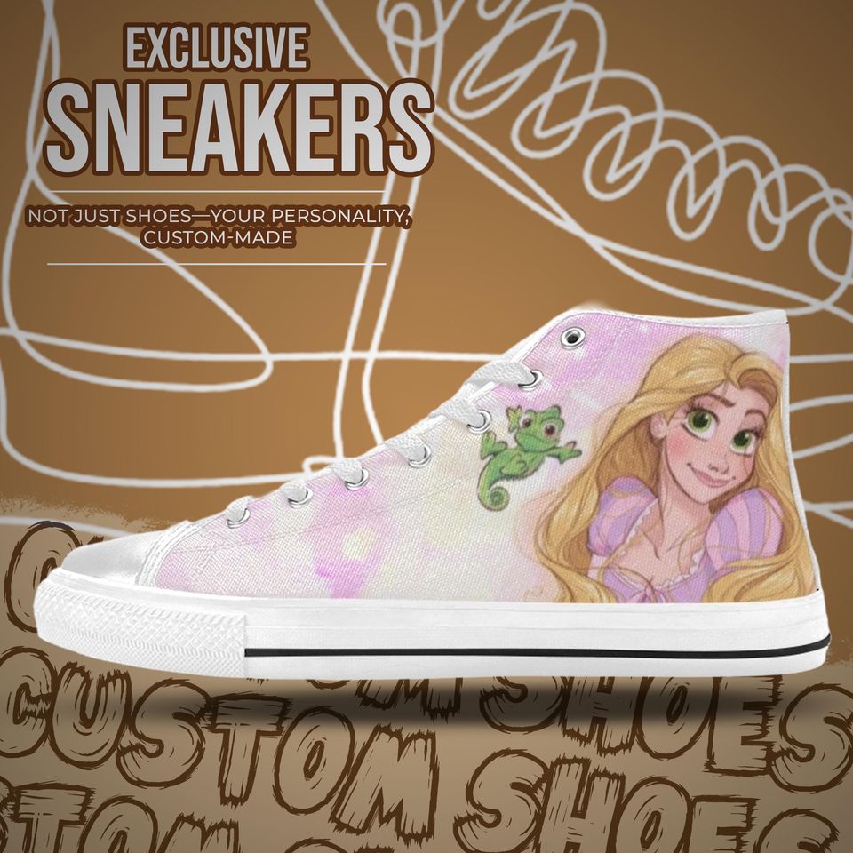 Tangled Princess Rapunzel High Top Shoes