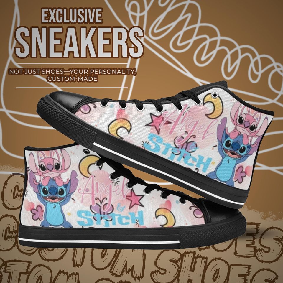 Stitch and Angel High Top Shoes