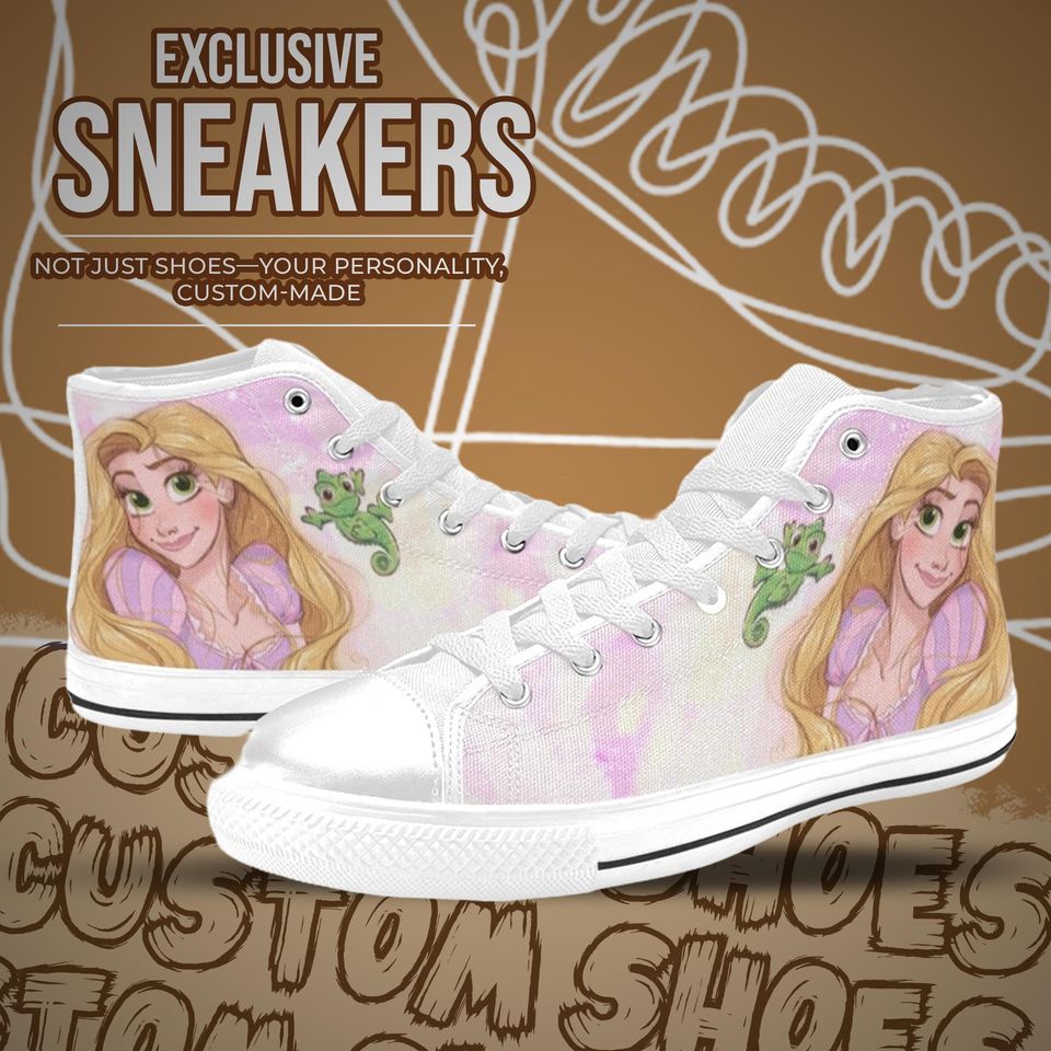 Tangled Princess Rapunzel High Top Shoes
