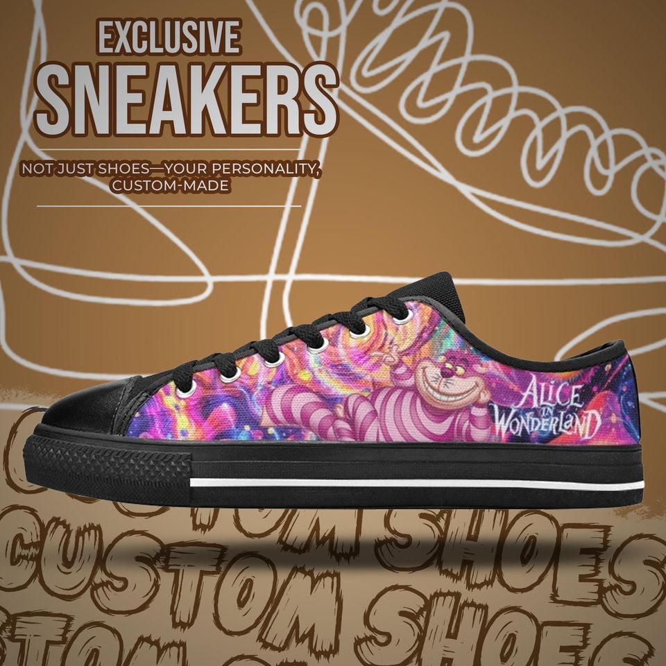 Cheshire Cat Alice In Wonderland Women's Low Top Shoe Sneakers