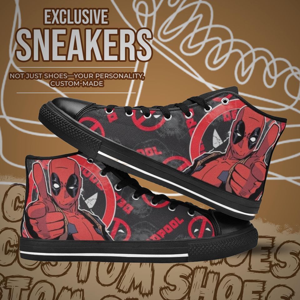Deadpool High Top Shoes Sneakers for Men and Women