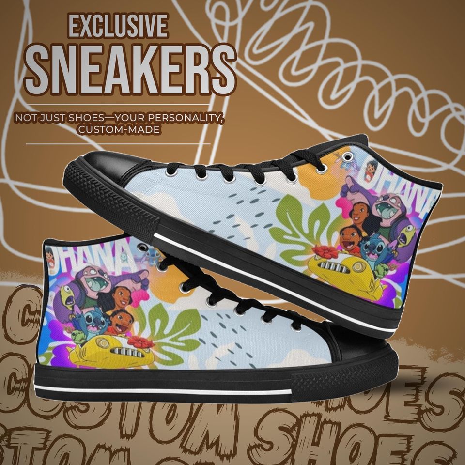 Lilo & Stitch High Top Shoes Sneakers for Men and Women