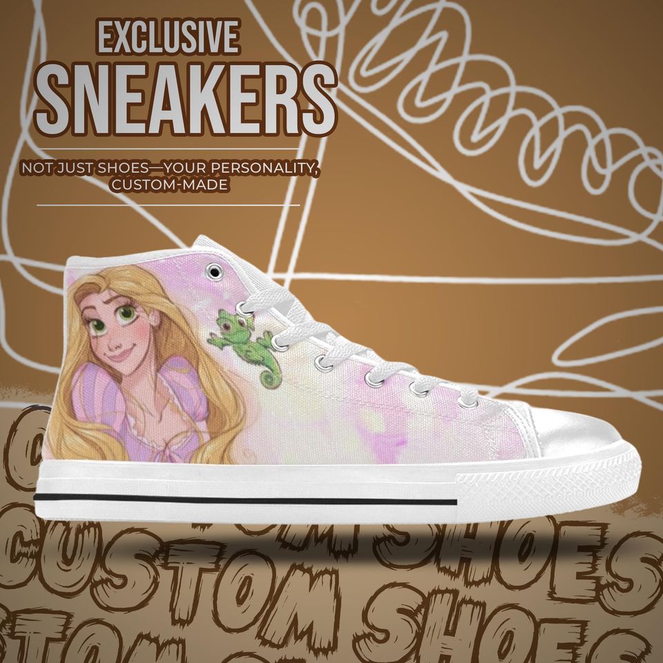 Tangled Princess Rapunzel High Top Shoes