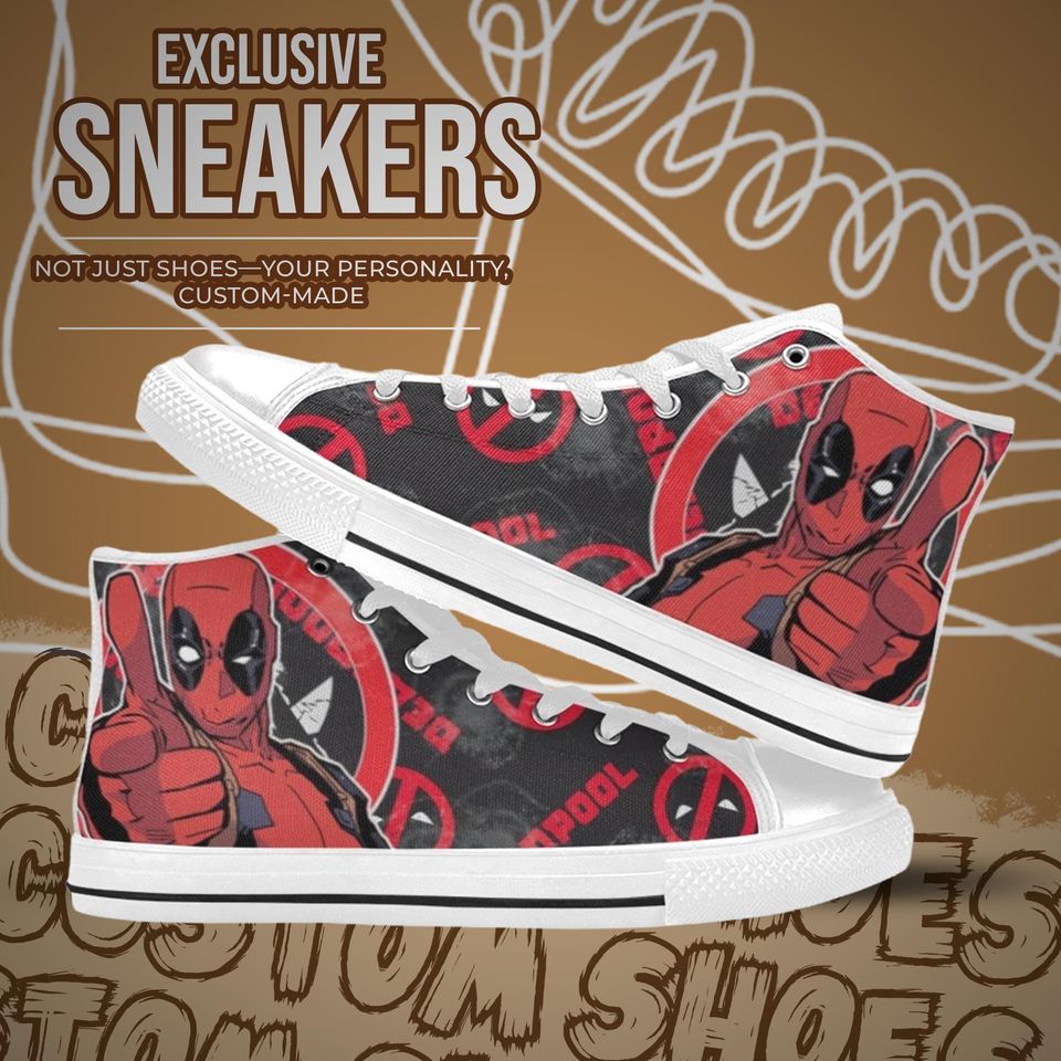 Deadpool High Top Shoes Sneakers for Men and Women