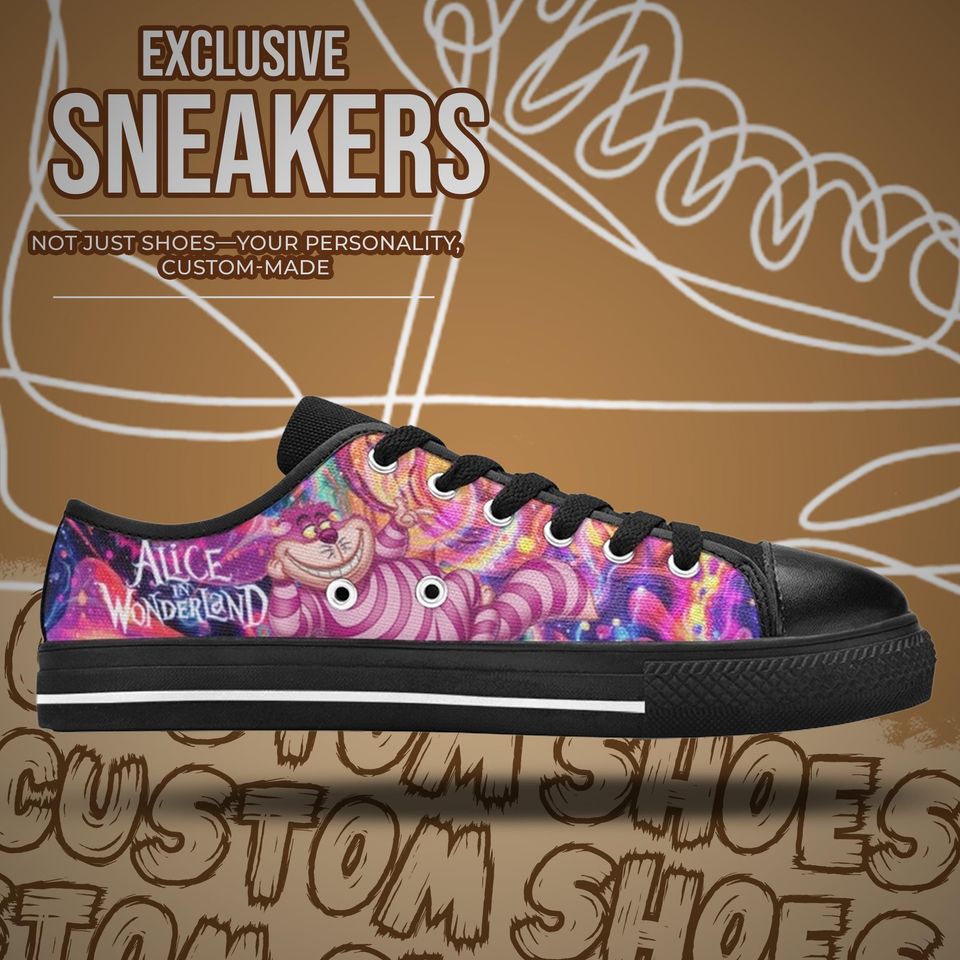 Cheshire Cat Alice In Wonderland Women's Low Top Shoe Sneakers