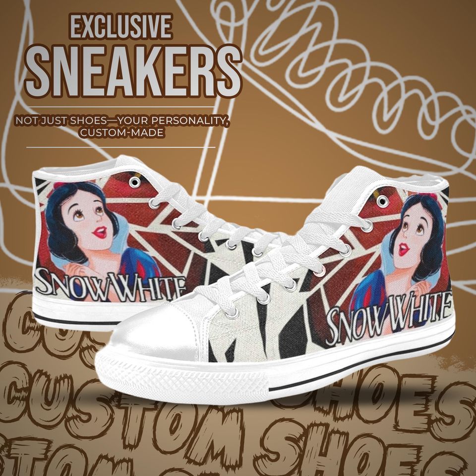 Snow White High Top Shoes Sneakers for Men and Women