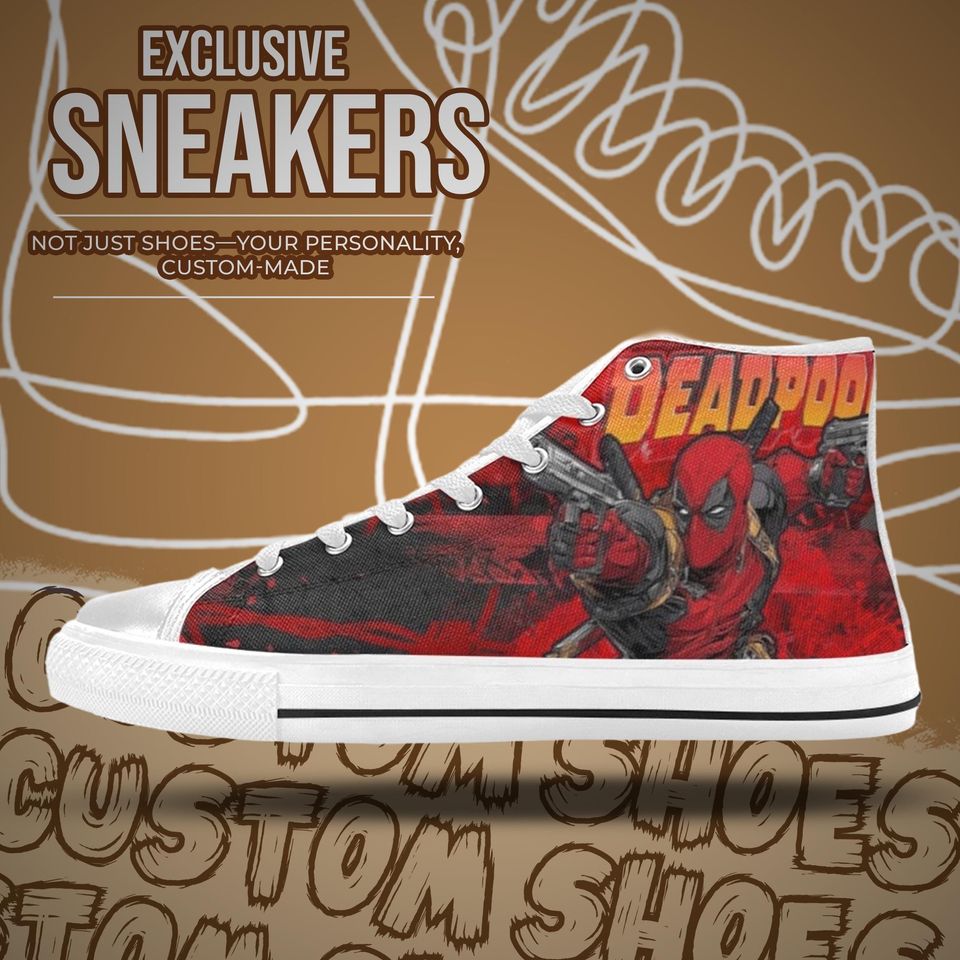 Deadpool High Top Shoes Sneakers for Men and Women