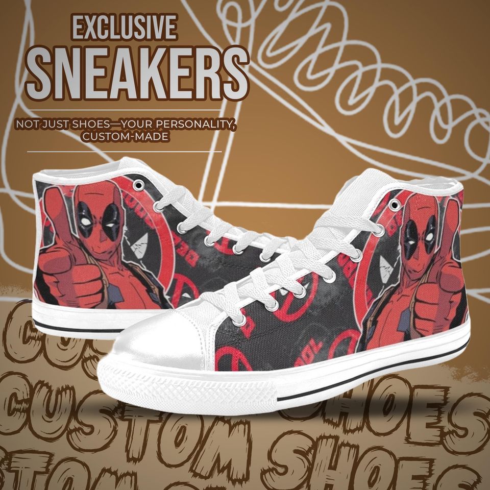 Deadpool High Top Shoes Sneakers for Men and Women