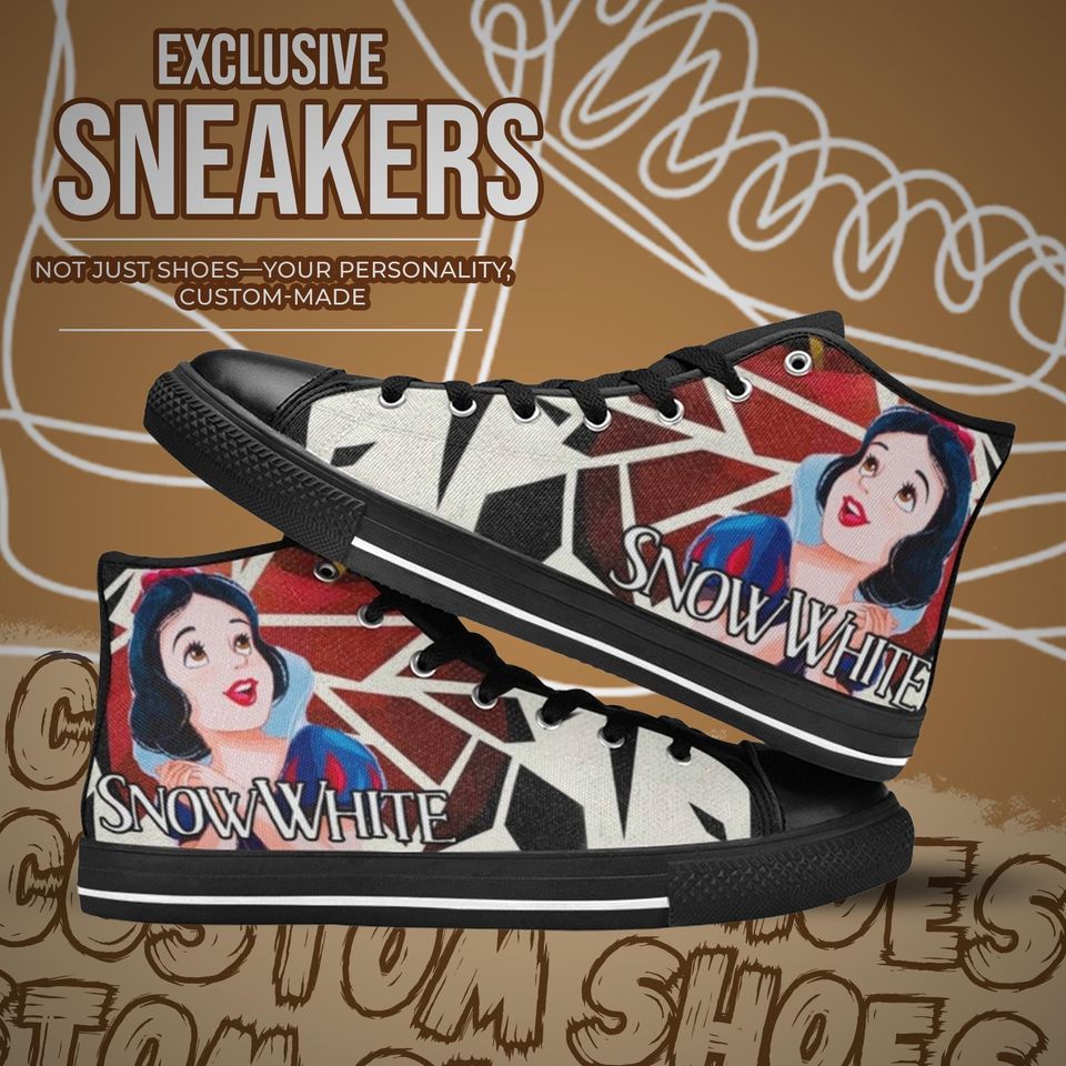 Snow White High Top Shoes Sneakers for Men and Women
