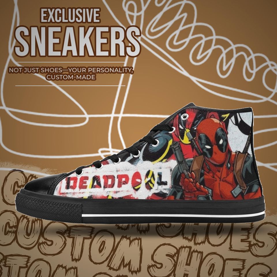 Deadpool High Top Shoes Sneakers for Men and Women