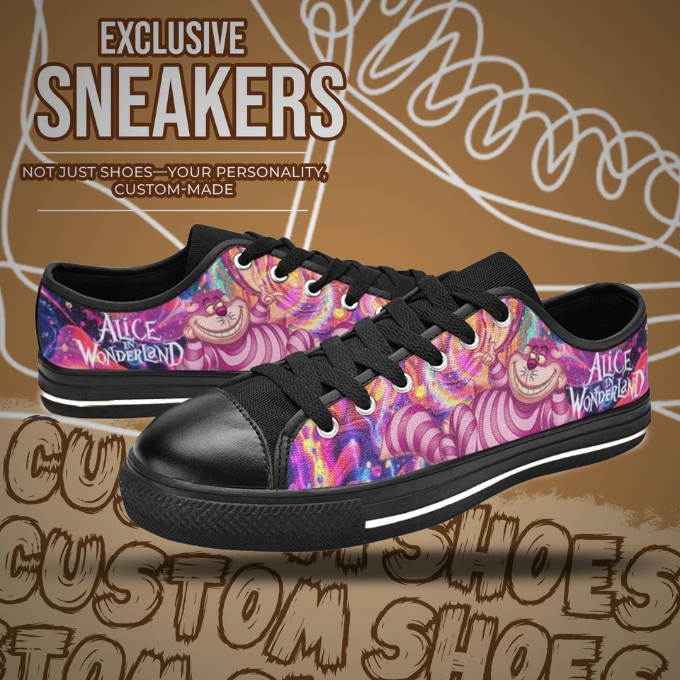 Cheshire Cat Alice In Wonderland Women's Low Top Shoe Sneakers