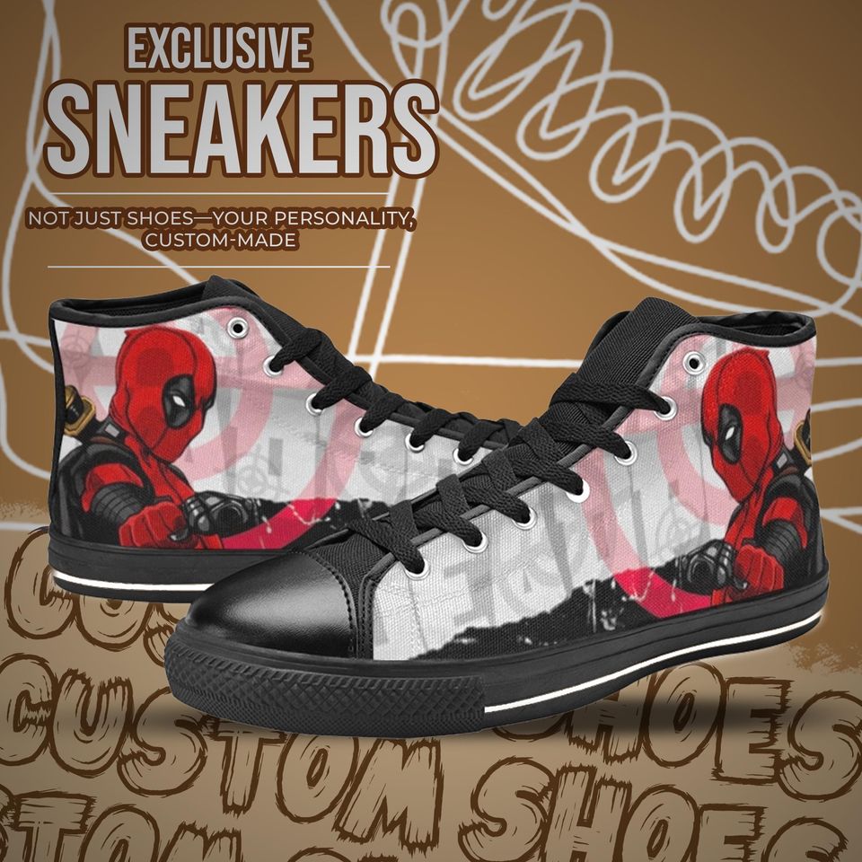 Deadpool High Top Shoes Sneakers for Men and Women