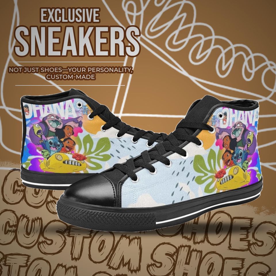 Lilo & Stitch High Top Shoes Sneakers for Men and Women