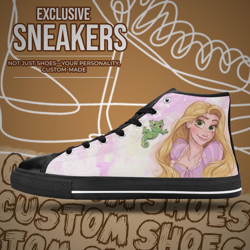 Tangled Princess Rapunzel High Top Shoes