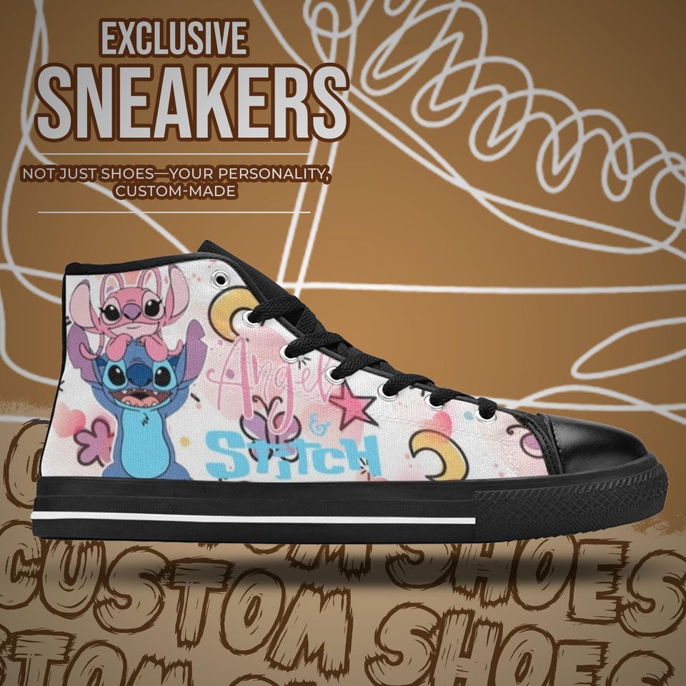 Stitch and Angel High Top Shoes