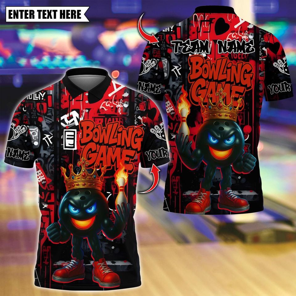 Custom Bowling Polo Shirt with 3D Name and Team Design for Men and Women