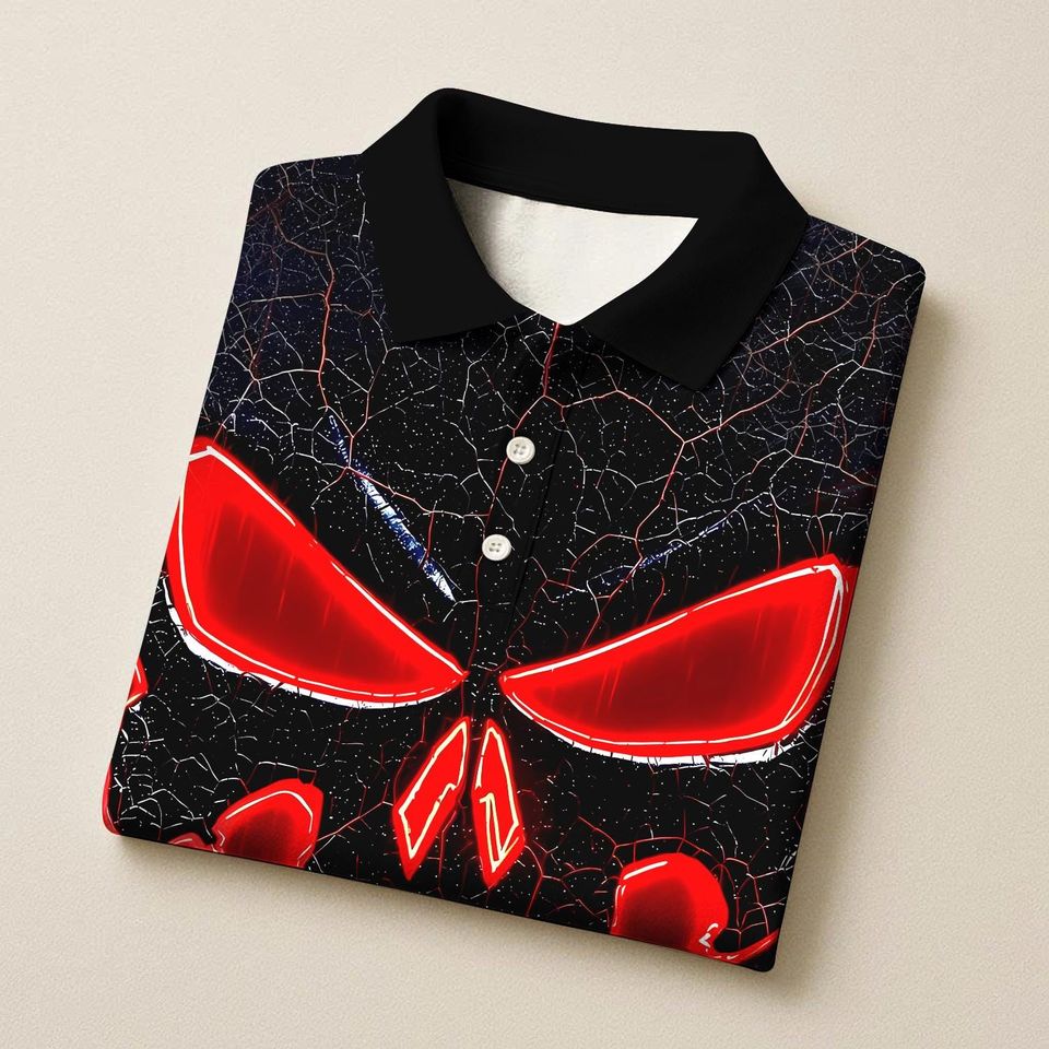 Custom Bowling Polo Shirt with Flame Punisher Skull Design, Personalized Name and Team Options