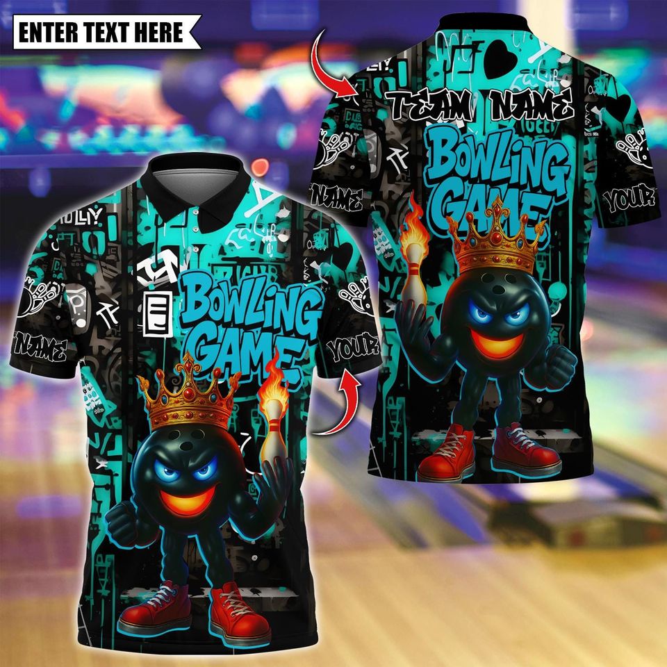 Custom Bowling Polo Shirt with 3D Name and Team Design for Men and Women