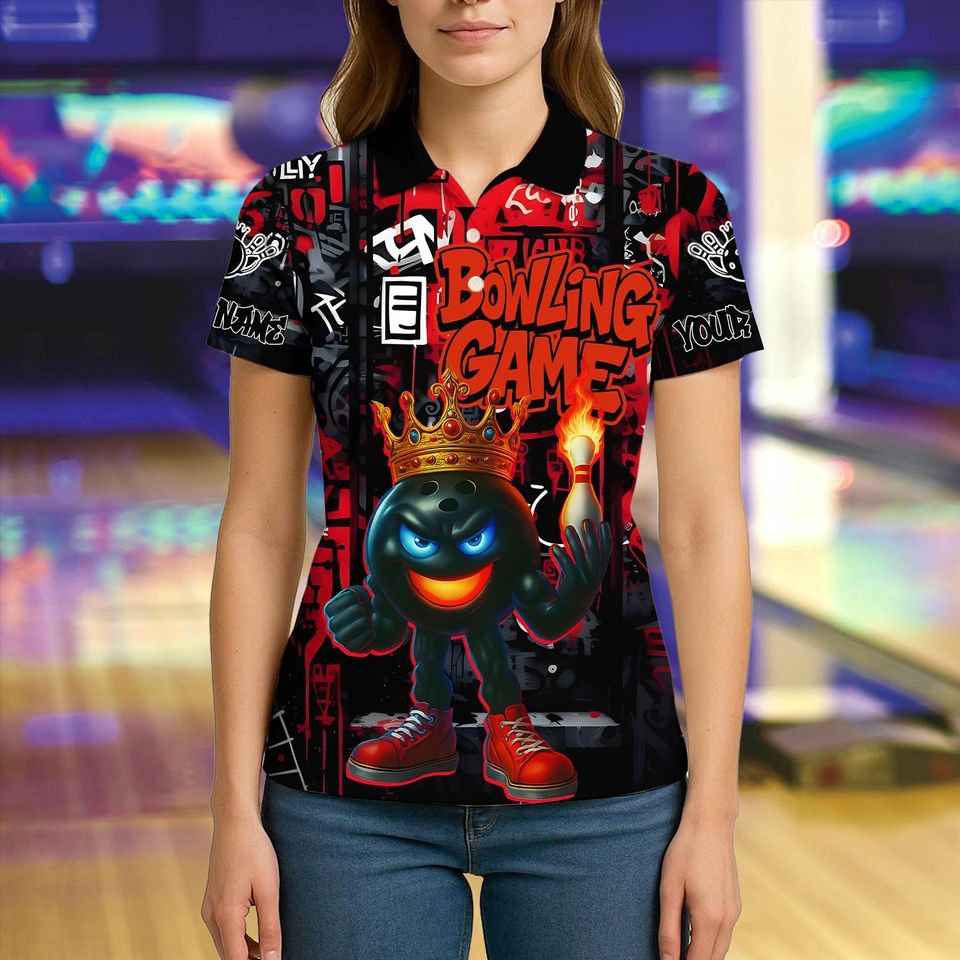 Custom Bowling Polo Shirt with 3D Name and Team Design for Men and Women