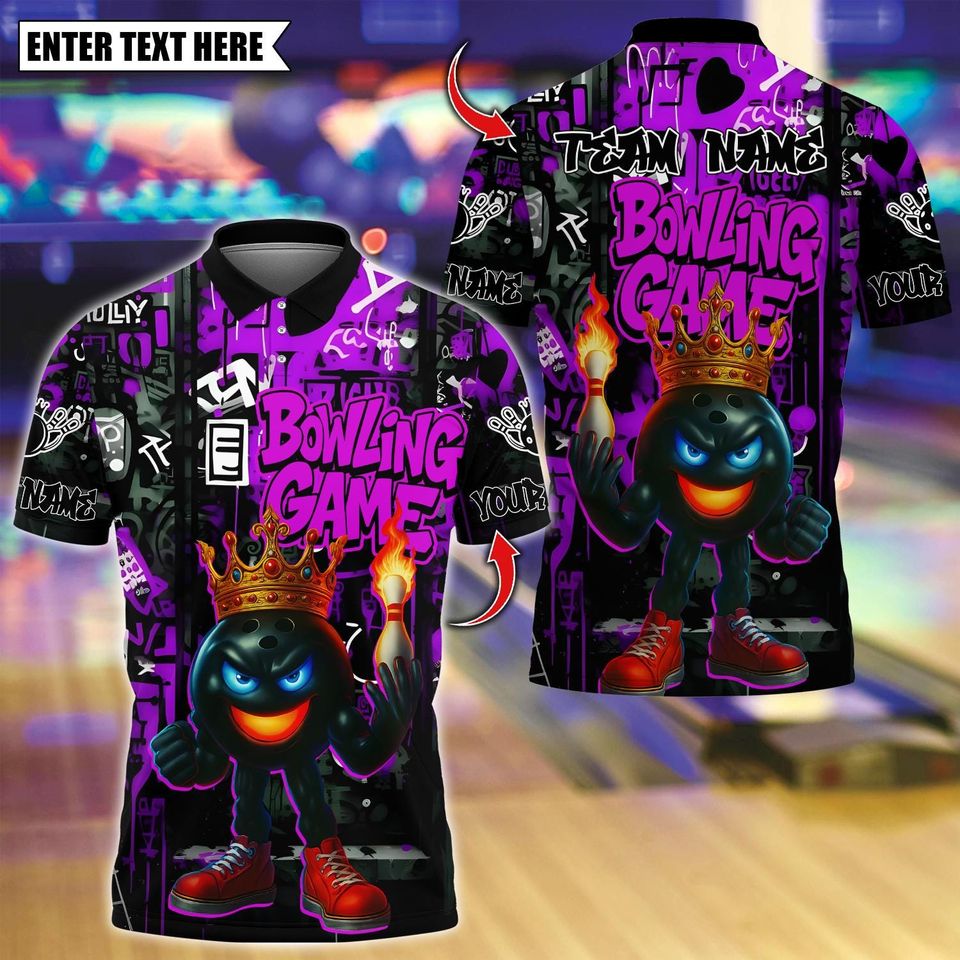 Custom Bowling Polo Shirt with 3D Name and Team Design for Men and Women