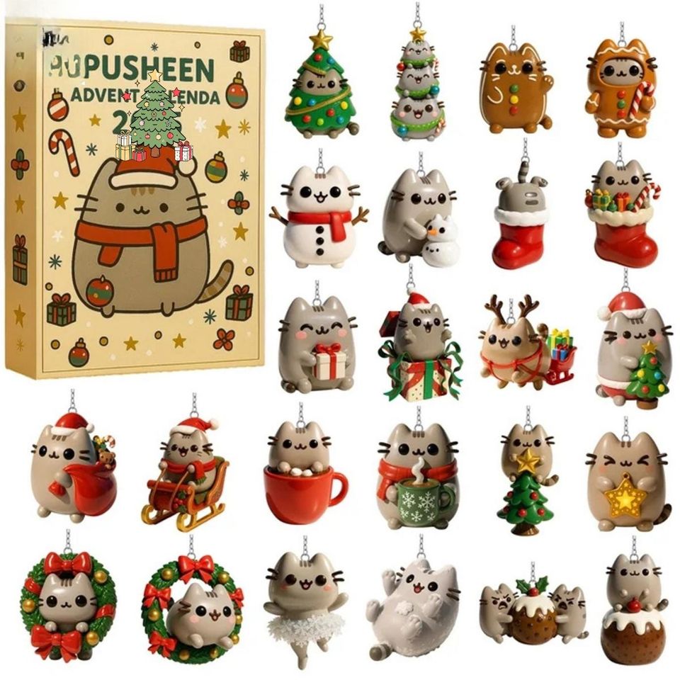 Pusheen Advent Calendar 2025, Cute Cat Christmas Countdown Calendar