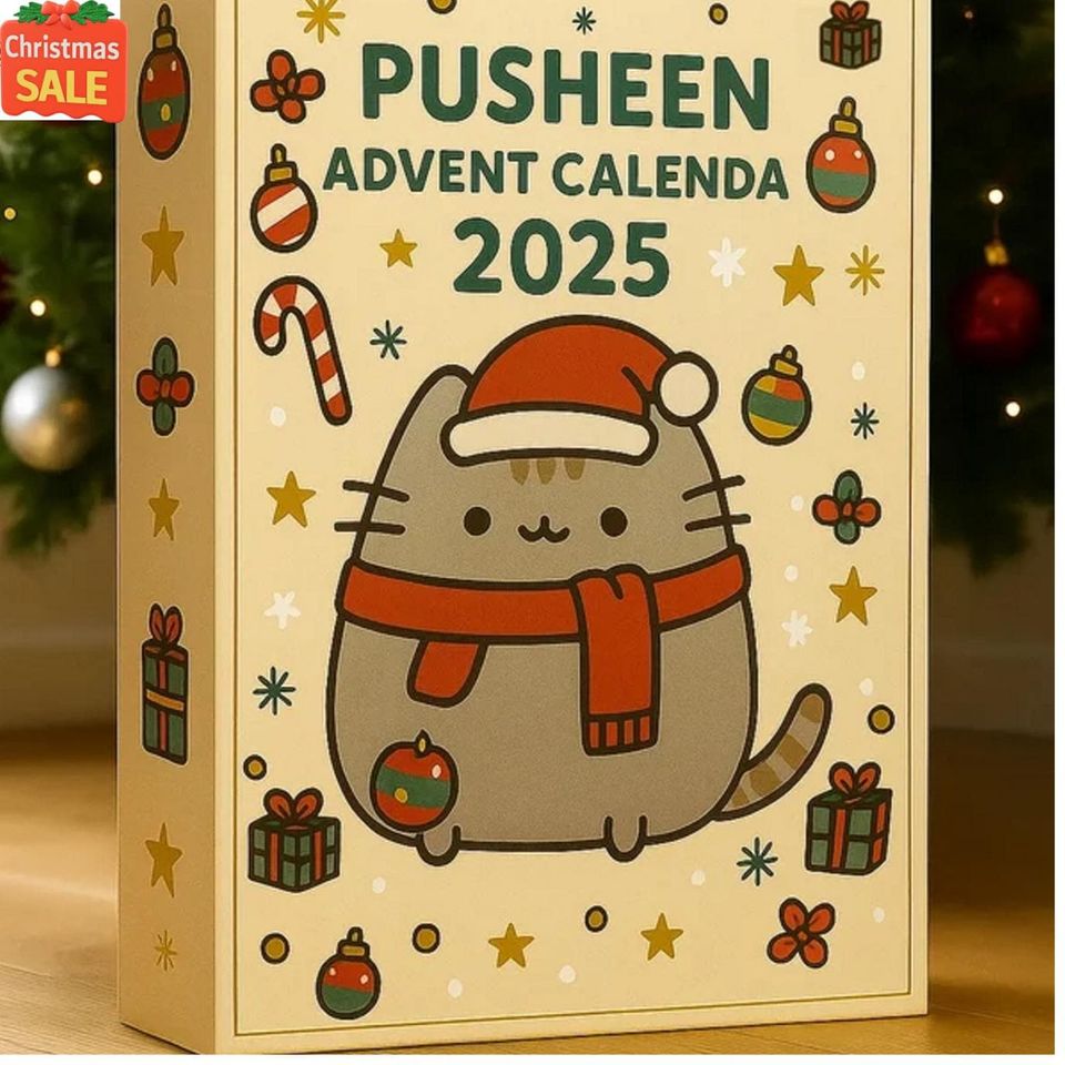 Pusheen Advent Calendar 2025, Cute Cat Christmas Countdown Calendar