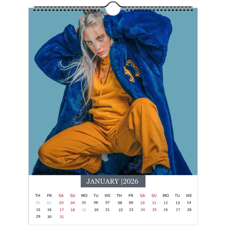 Billie Eilish 2026 Wall Calendar