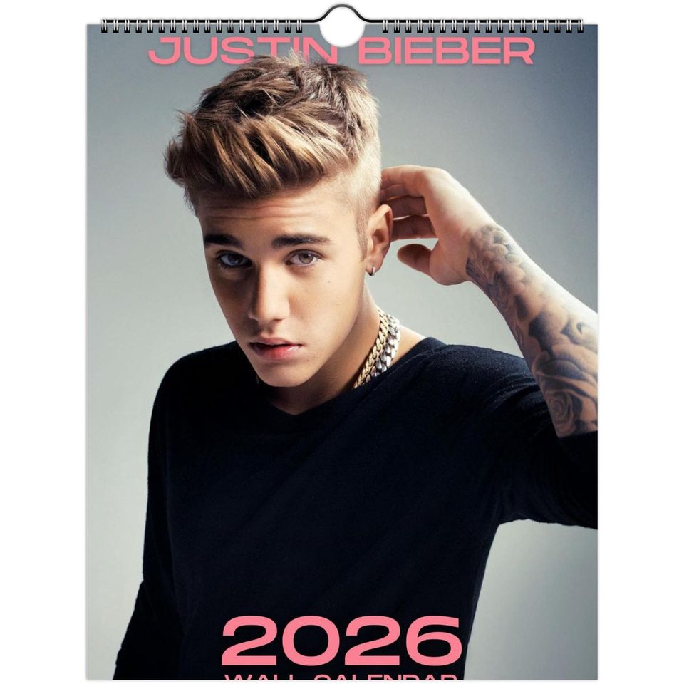 Justin Bieber 2026 Wall Calendar