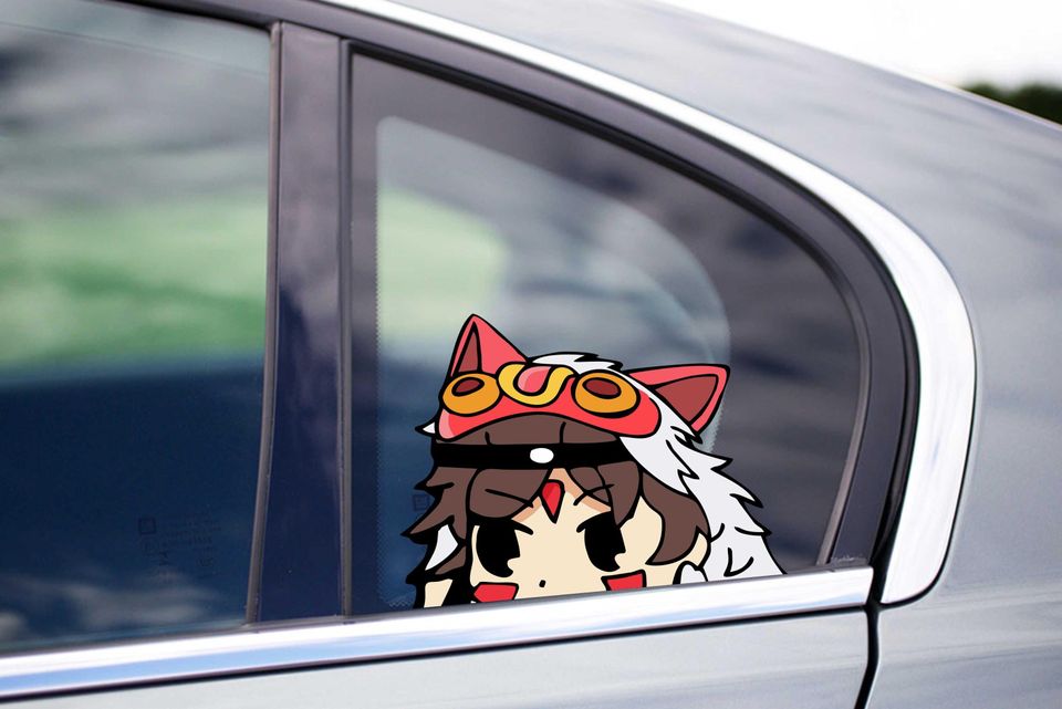 Princess Mononoke Peekaboo Vinyl Wall Decal for Windows and Decor