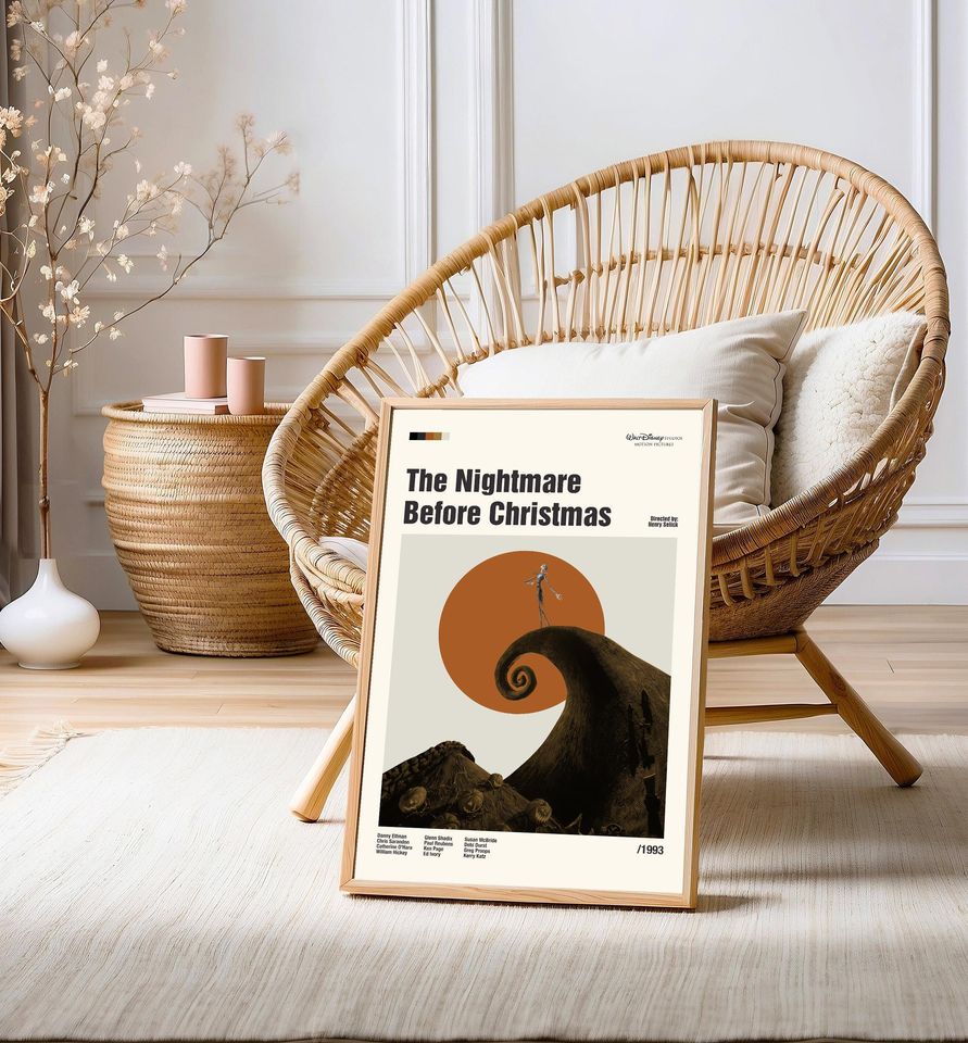 The Nightmare Before Christmas Poster / Movie Poster / Midcentury Modern Art / Minimalist Art / Vintage Print /  Retro Modern Poster
