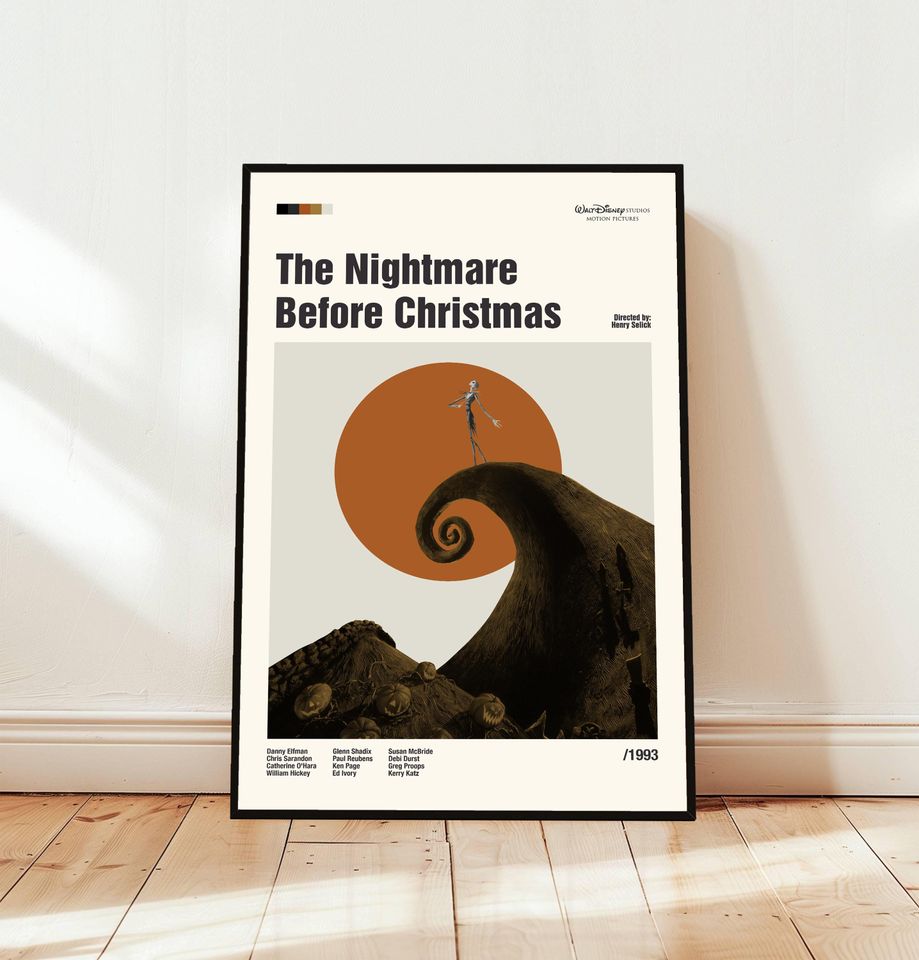 The Nightmare Before Christmas Poster / Movie Poster / Midcentury Modern Art / Minimalist Art / Vintage Print /  Retro Modern Poster