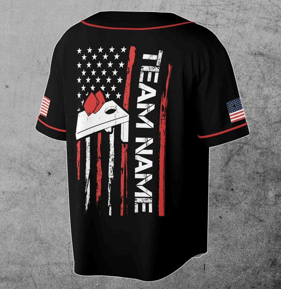Personalized American Cornhole Baseball Jersey - Custom Team Name for Men