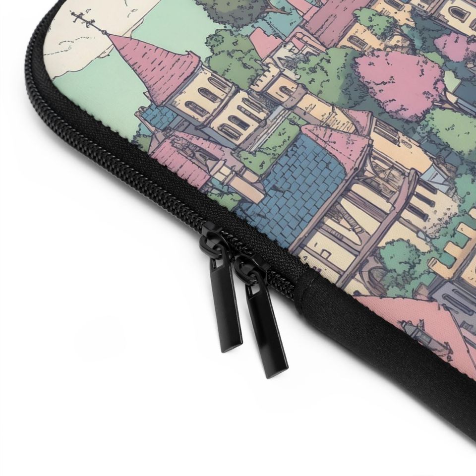 Whimsical Castle Laptop Sleeve, Cute Laptop Case, Fantasy Tech Accessory