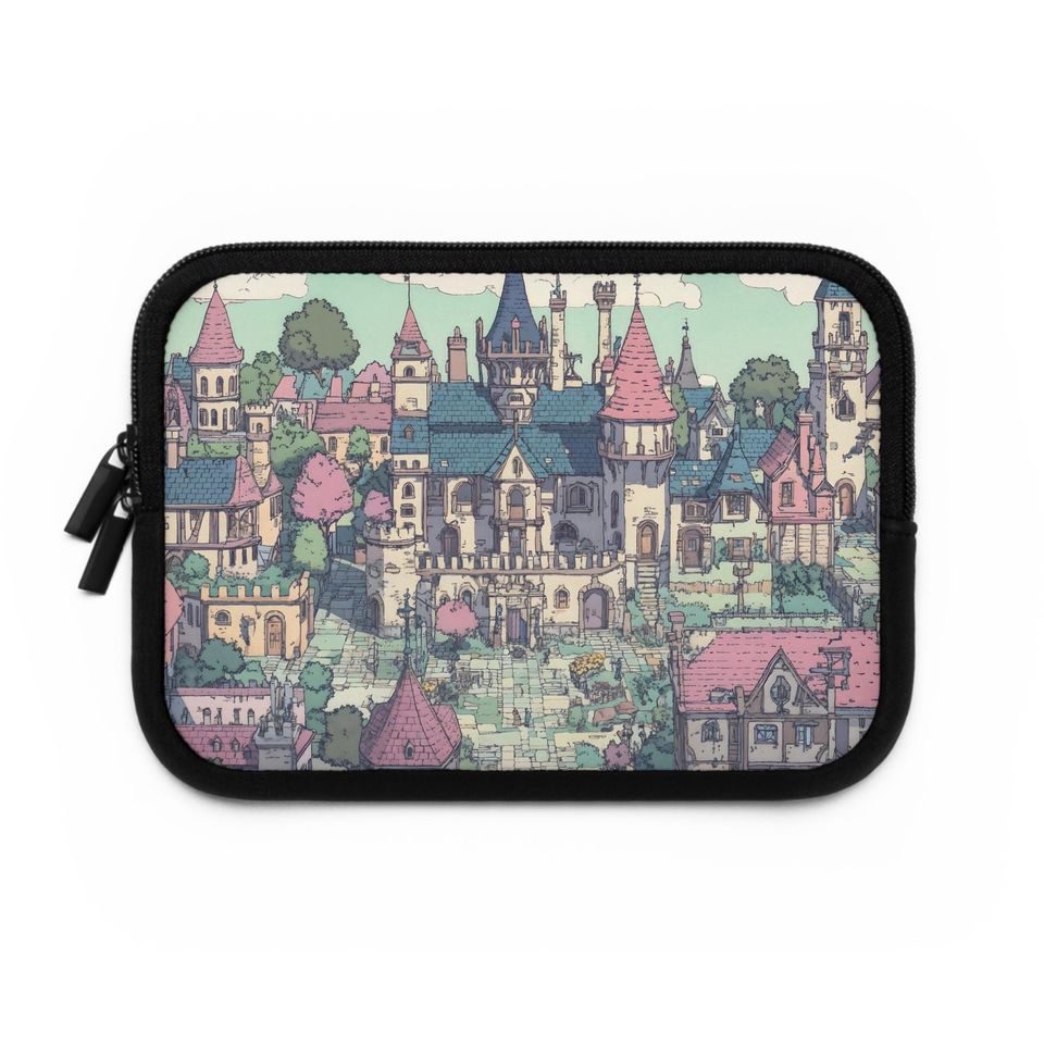 Whimsical Castle Laptop Sleeve, Cute Laptop Case, Fantasy Tech Accessory