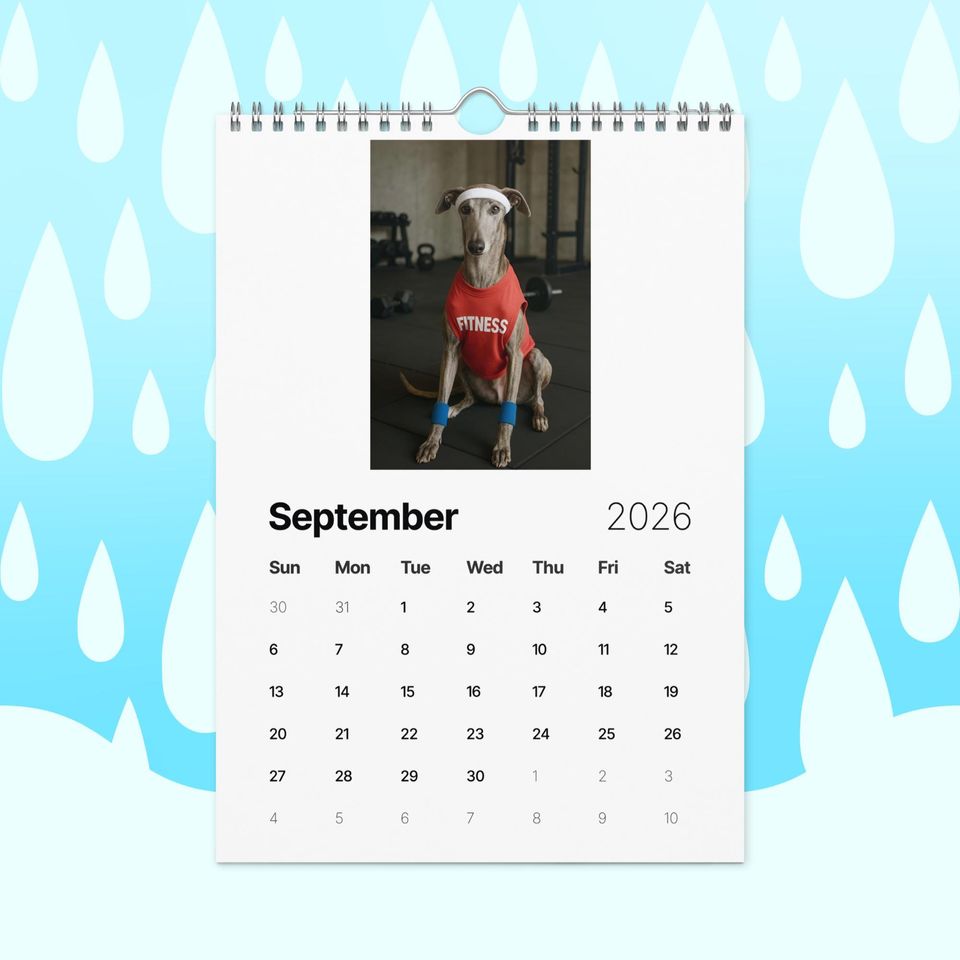 Greyhounds With Jobs 2026 Wall Calendar  Funny Greyhound Dog Calendar for Greyhound Lovers, Dog Gift Idea, Greyhound Rescue Gift