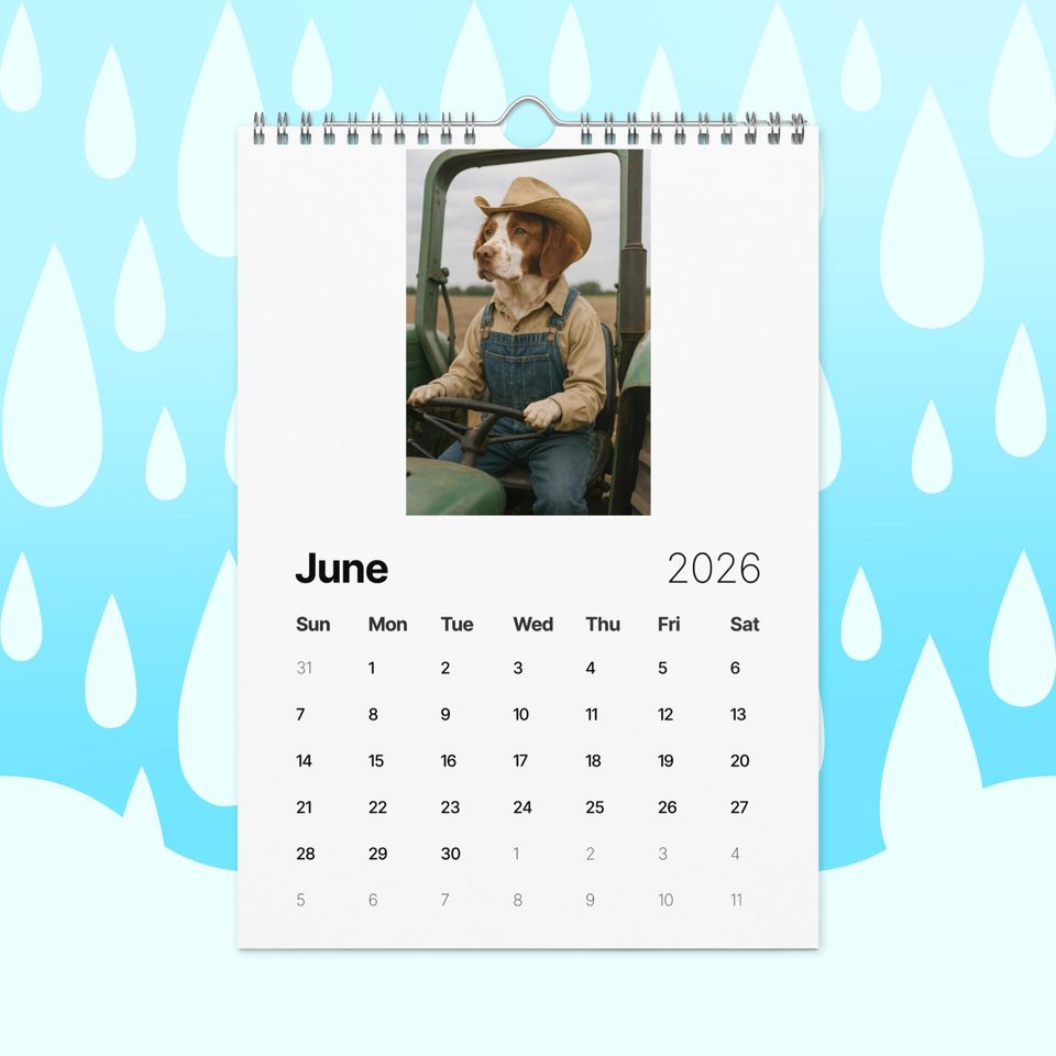 Funny Brittany Spaniel Dogs with Jobs Calendar 2026  Brittany Spaniels Dressed as Professionals  Dog Lover Gift, Brittany Spaniel Fans