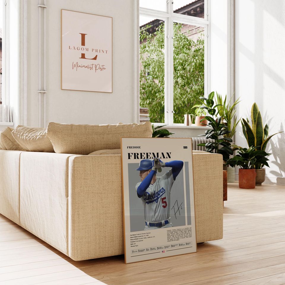 Freddie Freeman Dodgers Poster: Modern Baseball Art Print Poster