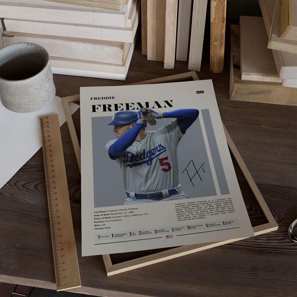 Freddie Freeman Dodgers Poster: Modern Baseball Art Print Poster