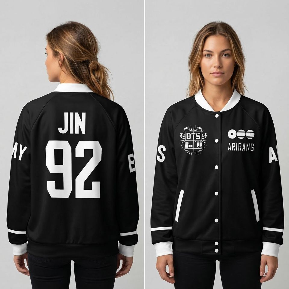 Custom BTS Baseball Jacket, Kpop Army World Tour Shirt, Bangtan Fan Merch, BTS Varsity Jacket For Army, Bangtan Comeback 2026 Gift For Her