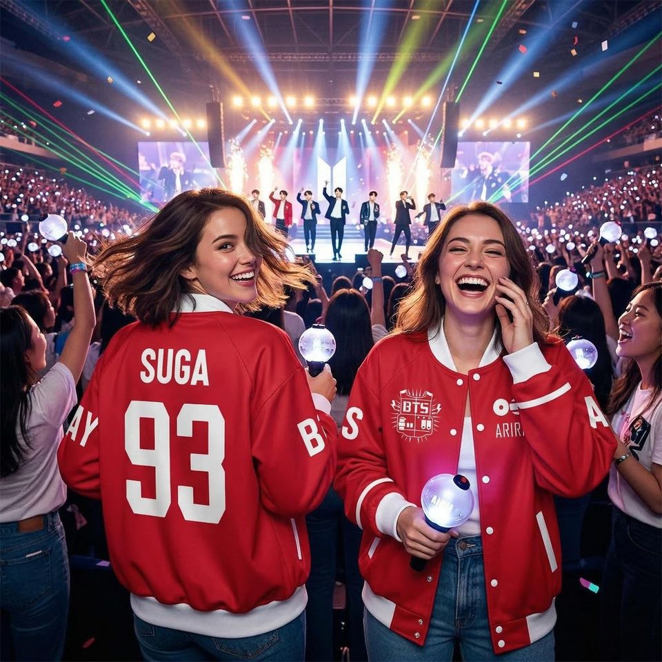Custom BTS Baseball Jacket, Kpop Army World Tour Shirt, Bangtan Fan Merch, BTS Varsity Jacket For Army, Bangtan Comeback 2026 Gift For Her