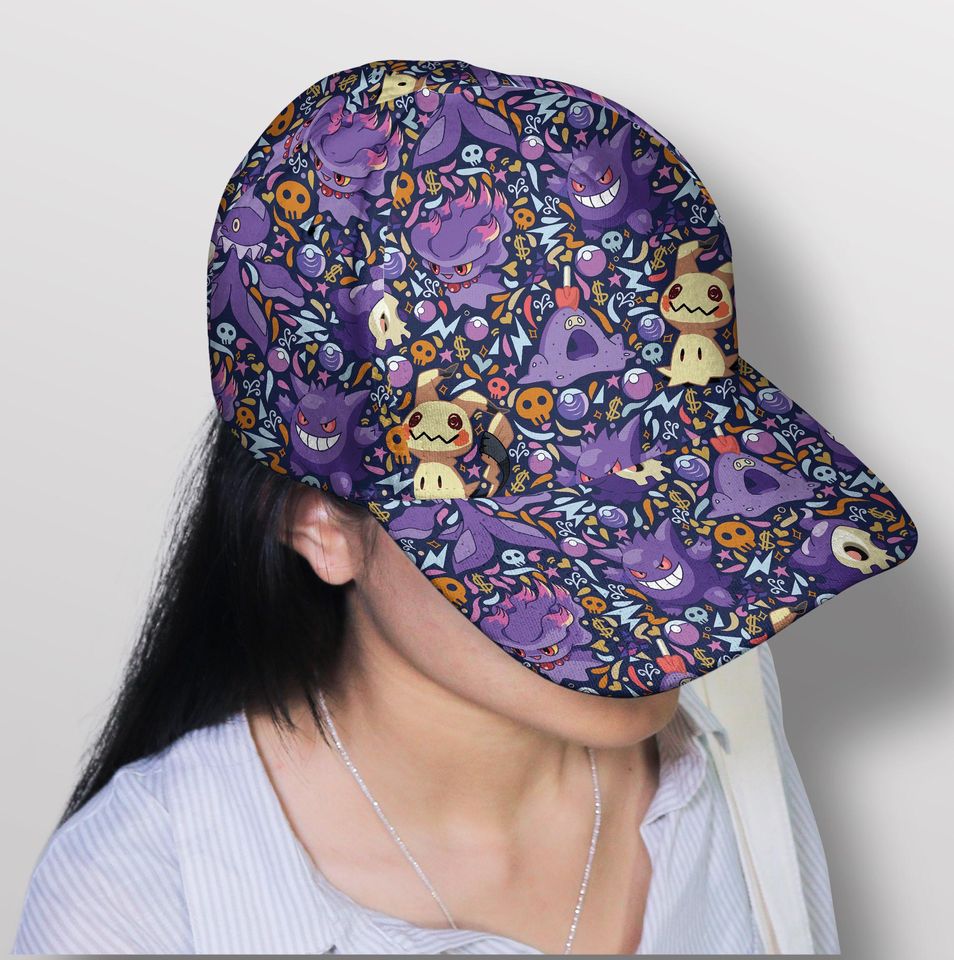 Gengar Mimikyu Baseball Cap, Cute Graphic Hat, Funny Anime Summer Cap